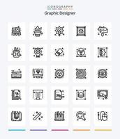 creatief grafisch ontwerper 25 schets icoon pak zo net zo borstel. papier. ontwerper. document. uitrusting vector