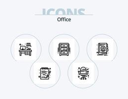 kantoor lijn icoon pak 5 icoon ontwerp. kantoor tekenen. meubilair. afspraak. tekenen. bedrijf vector
