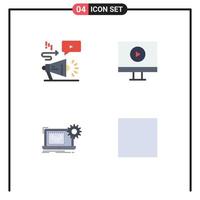 4 gebruiker koppel vlak icoon pak van modern tekens en symbolen van reclame elektronica megafoon video hardware bewerkbare vector ontwerp elementen