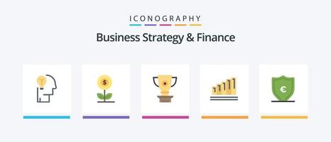 bedrijf strategie en financiën vlak 5 icoon pak inclusief grafiek. analyses. dollar. beloning. prijs. creatief pictogrammen ontwerp vector