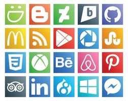 20 sociaal media icoon pak inclusief reizen pinterest apps lucht bnb xbox vector