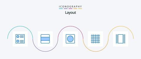 lay-out blauw 5 icoon pak inclusief indeling. stromen. indeling. omslag. lijn vector