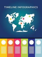 tijdlijn infographic met wereldkaart vector