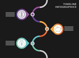 tijdlijn infographic sjabloon met pictogrammen vector