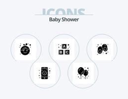 baby douche glyph icoon pak 5 icoon ontwerp. . . nieuwe. schoenen. baby vector