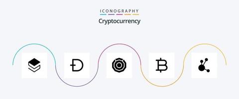 cryptogeld glyph 5 icoon pak inclusief bitcoin . crypto munteenheid. crypto . crypto . komodo vector