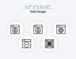 web ontwerp lijn icoon pak 5 icoon ontwerp. minder. web. software. spreker. web vector