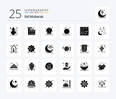 eid mubarak 25 solide glyph icoon pak inclusief tijd. alarm. eid. eid. Mens vector