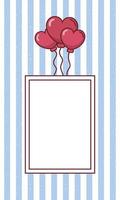 Valentijnsdag frame met harten ballonnen vector ontwerp
