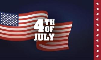 4 juli viering ontwerp met usa vlag vector