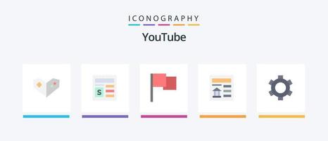 youtube vlak 5 icoon pak inclusief ui. versnelling. vlag. eenvoudig. ui. creatief pictogrammen ontwerp vector