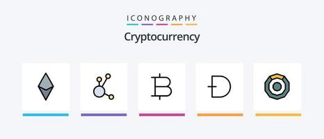 cryptogeld lijn gevulde 5 icoon pak inclusief ethereum . crypto munteenheid. munt . crypto . jota. creatief pictogrammen ontwerp vector