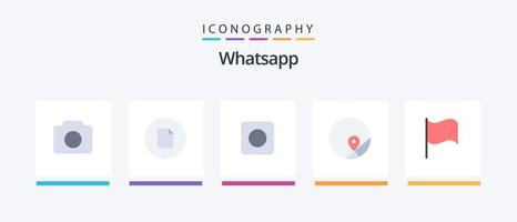 WhatsApp vlak 5 icoon pak inclusief ui. eenvoudig. app. kaart. kaart. creatief pictogrammen ontwerp vector