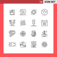 schets pak van 16 universeel symbolen van toilet huis sport- kind baby bewerkbare vector ontwerp elementen
