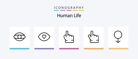 menselijk lijn 5 icoon pak inclusief . menselijk. gezicht. gezicht. hand. creatief pictogrammen ontwerp vector