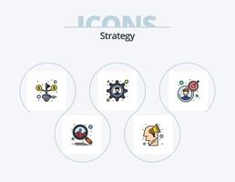 strategie lijn gevulde icoon pak 5 icoon ontwerp. doelwit. doel. berg. bedrijf. begin vector