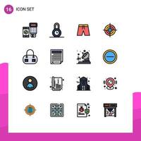 reeks van 16 modern ui pictogrammen symbolen tekens voor contract zak kleding navigatie GPS bewerkbare creatief vector ontwerp elementen