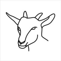 dierlijke geit pictogram ontwerp. vector, illustraties, illustratie, lijn pictogram ontwerpstijl. vector