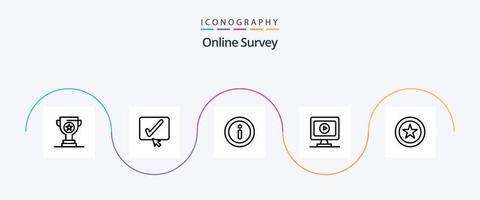 online enquête lijn 5 icoon pak inclusief Speel. toezicht houden op . Kruis aan . informatie vector