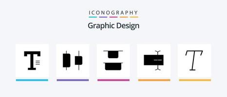 ontwerp glyph 5 icoon pak inclusief . omhoog. cursief. invoer. creatief pictogrammen ontwerp vector