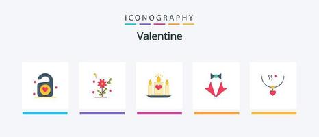 Valentijn vlak 5 icoon pak inclusief liefde. liefde. bloem. dag. valentijn. creatief pictogrammen ontwerp vector