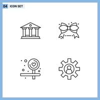 pictogram reeks van 4 gemakkelijk gevulde lijn vlak kleuren van bank liefde zwart vrijdag uitverkoop werknemer bewerkbare vector ontwerp elementen