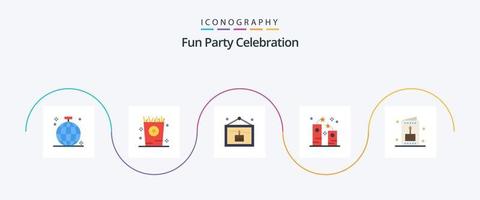partij vlak 5 icoon pak inclusief feest. vuurwerk. feest. voetzoeker. afbeelding vector