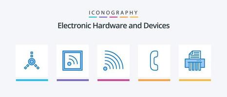 apparaten blauw 5 icoon pak inclusief . apparaat.. creatief pictogrammen ontwerp vector