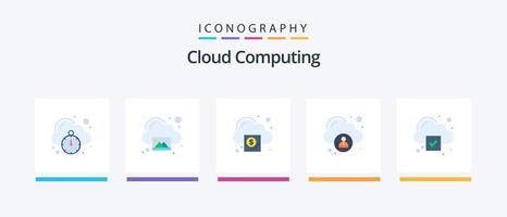 wolk berekenen vlak 5 icoon pak inclusief wolk. bedrijf. gebruiker. toegang. creatief pictogrammen ontwerp vector
