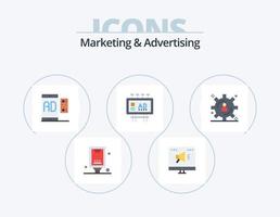 afzet en reclame vlak icoon pak 5 icoon ontwerp. Promotie. aanplakbord advertentie. online. reclame. bericht vector