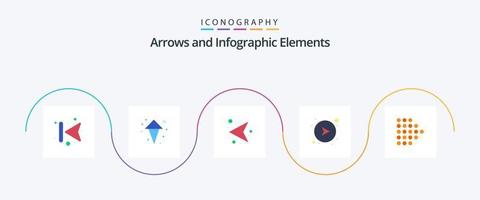 pijl vlak 5 icoon pak inclusief gestippeld. pijl. richting. Rechtsaf. richting vector