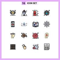 voorraad vector icoon pak van 16 lijn tekens en symbolen voor doos mobiel zoet gebruiker beheer bewerkbare creatief vector ontwerp elementen