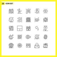 universeel icoon symbolen groep van 25 modern lijnen van zand bokser gebed zak op te slaan bewerkbare vector ontwerp elementen