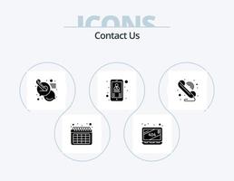 contact ons glyph icoon pak 5 icoon ontwerp. Wifi. communicatie. bericht. telefoongesprek. gebruiker vector