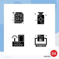 gebruiker koppel pak van 4 eenvoudig solide glyphs van creatief router idee Gezondheid signaal bewerkbare vector ontwerp elementen