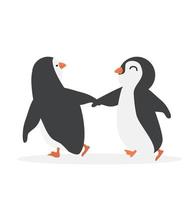 schattige pinguïn paar vrolijke vector