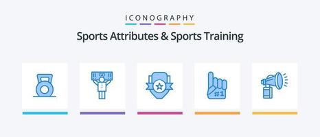 sport- attributen en sport- opleiding blauw 5 icoon pak inclusief lucht. schuim. kenteken. vinger. sport. creatief pictogrammen ontwerp vector