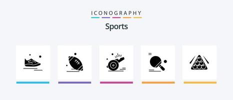 sport- glyph 5 icoon pak inclusief sport. spel. Amerikaans. voetbal. coach. creatief pictogrammen ontwerp vector