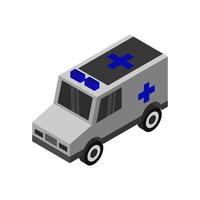 isometrische ambulance op witte achtergrond vector