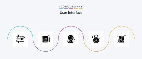 gebruiker koppel glyph 5 icoon pak inclusief . koppel. telefoon boek. directory vector