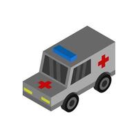 isometrische ambulance op witte achtergrond vector