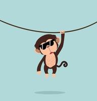 aap klimmen wijnstok cartoon vector