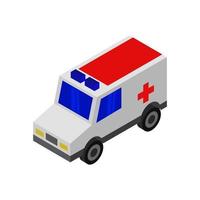 isometrische ambulance op witte achtergrond vector