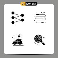 gebruiker koppel solide glyph pak van modern tekens en symbolen van figuur auto kabel aarde detail bewerkbare vector ontwerp elementen