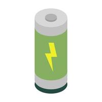 isometrische batterij op witte achtergrond vector