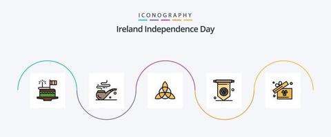 Ierland onafhankelijkheid dag lijn gevulde vlak 5 icoon pak inclusief . keltisch. Ierland. geschenk vector