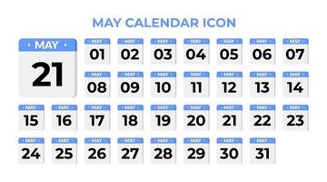 kan kalenderpictogram, ingesteld op blauw vector