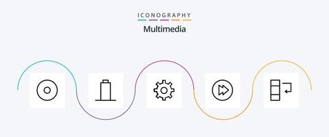 multimedia lijn 5 icoon pak inclusief . naar voren. ruilen vector