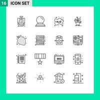16 creatief pictogrammen modern tekens en symbolen van aardbei succes onderwijs gegroeid fabriek bewerkbare vector ontwerp elementen