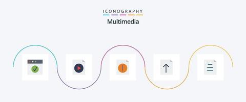 multimedia vlak 5 icoon pak inclusief . het dossier. tekst. document vector